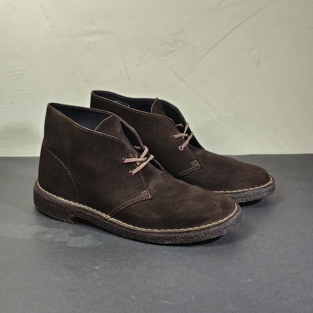 Clarks Desert Boot Mens 10 Brown Suede Chukka Crepe Sole 31692 Classic Casual